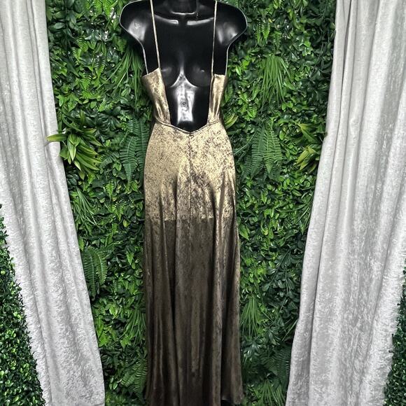 RITA ORA X PRIMARK Dress Women 4 Gold Bohemian Flowy Formal Open Back 2668‎ - Picture 8 of 8